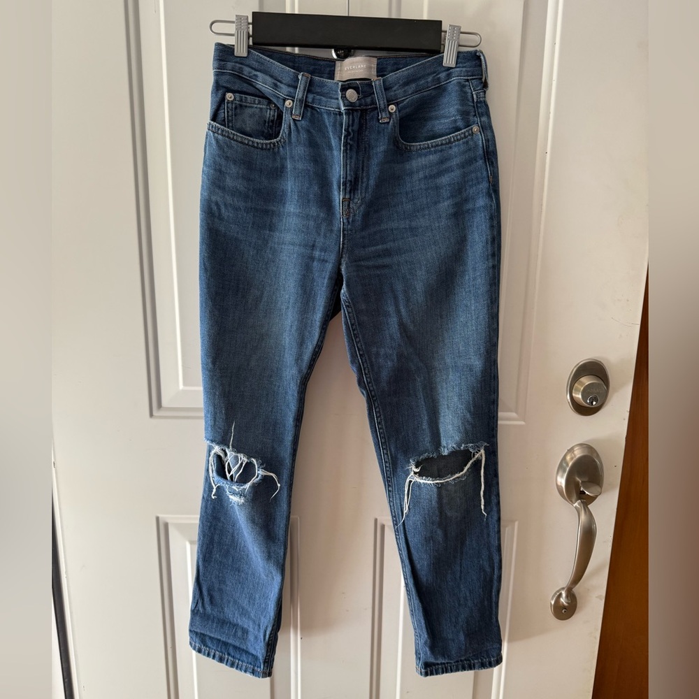 Everlane The Super-Soft Summer Jean in Distressed Indigo